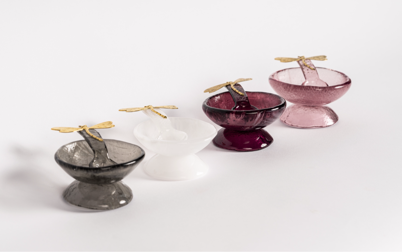 Rosé Dragonfly Bowl & Spoon