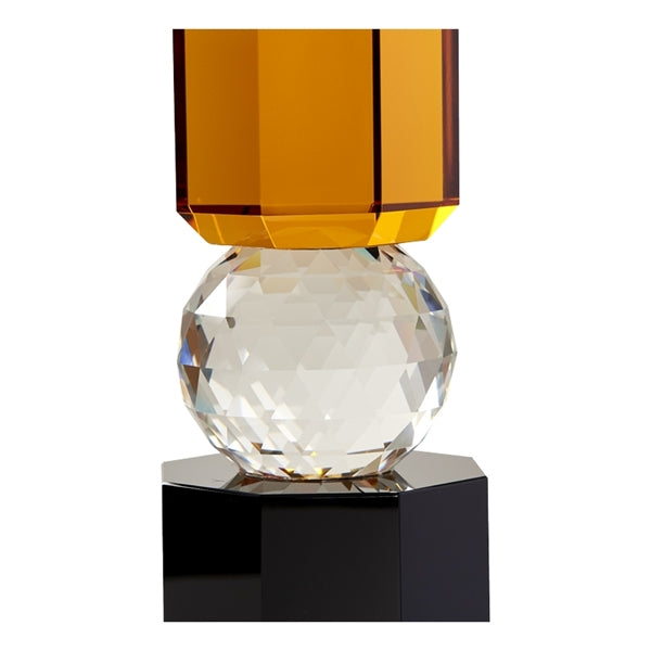 Amber & Black Crystal Candleholder