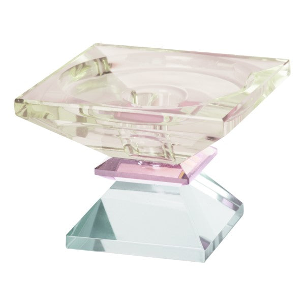Mint, Light Yellow & Pink Crystal Candleholder