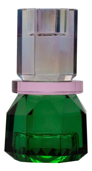Green & Pink Crystal Candleholder