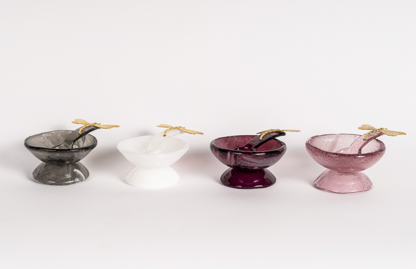 Murano Glass Bowl & Spoon White