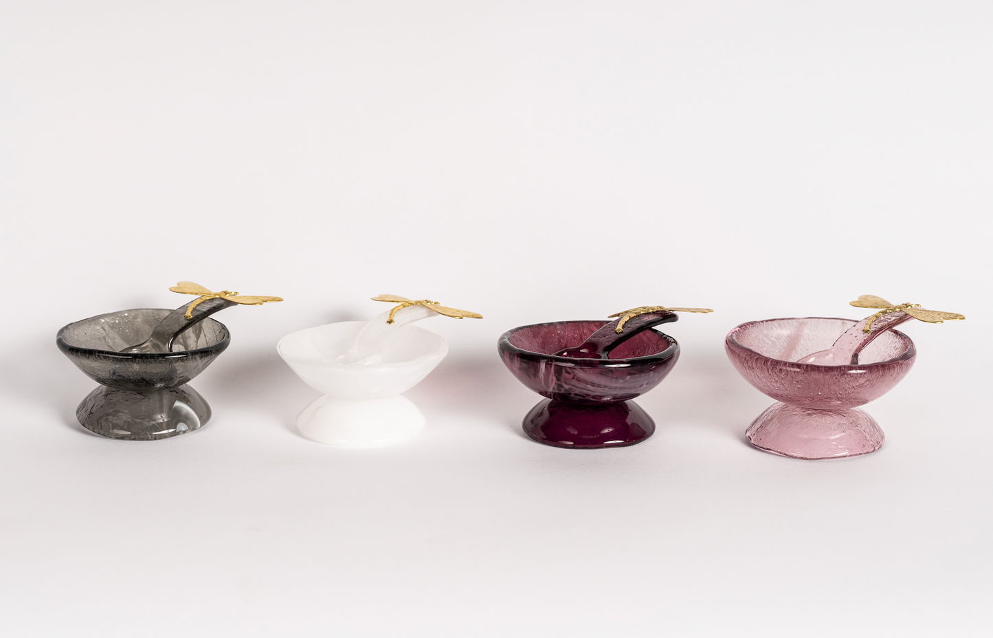 Murano Glass Bowl & Spoon Grey