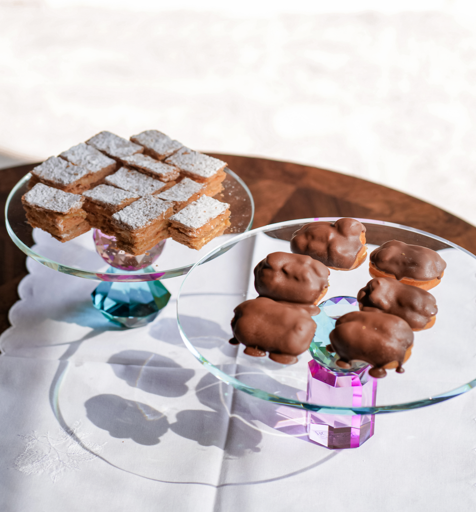 Blue & Violet Crystal Etagere