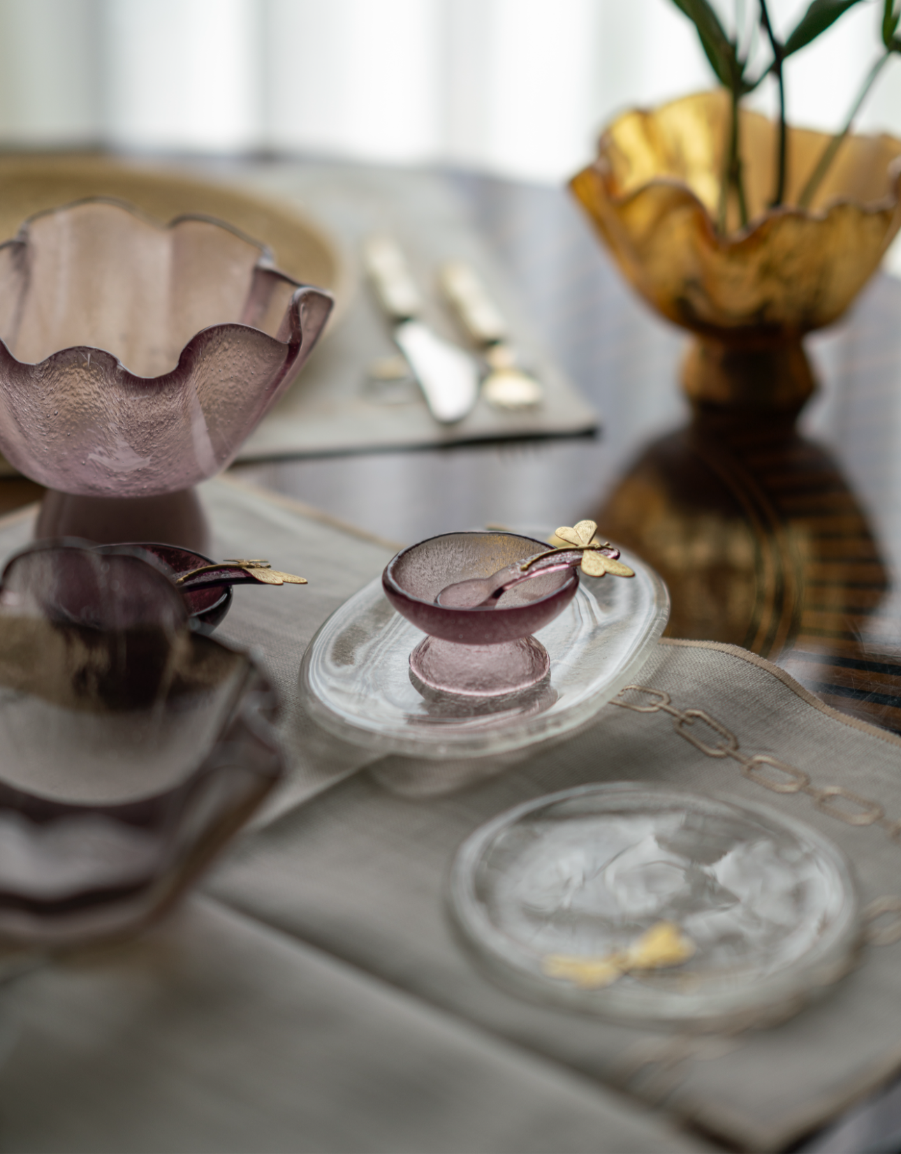 Rosé Dragonfly Bowl & Spoon