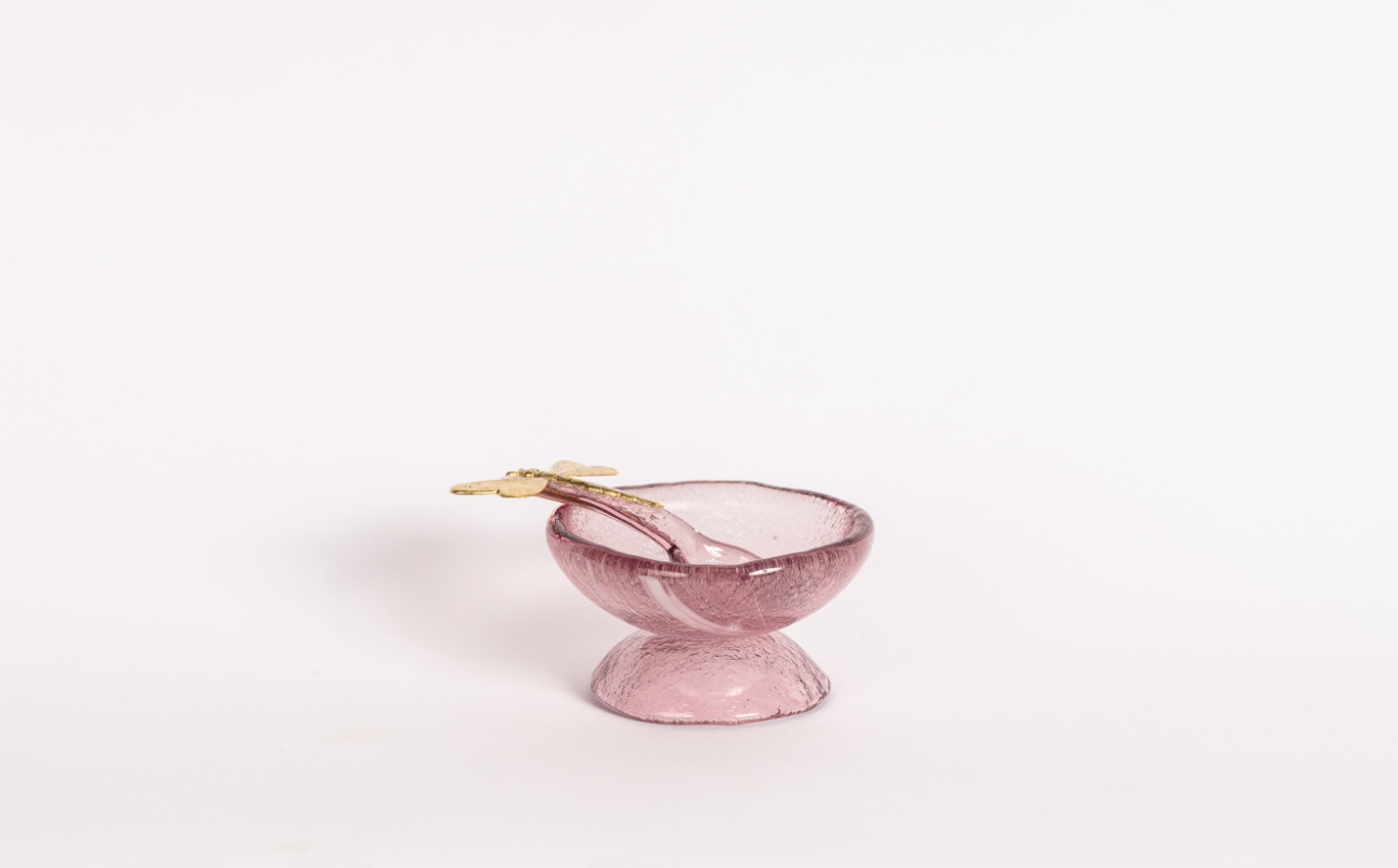 Rosé Dragonfly Bowl & Spoon